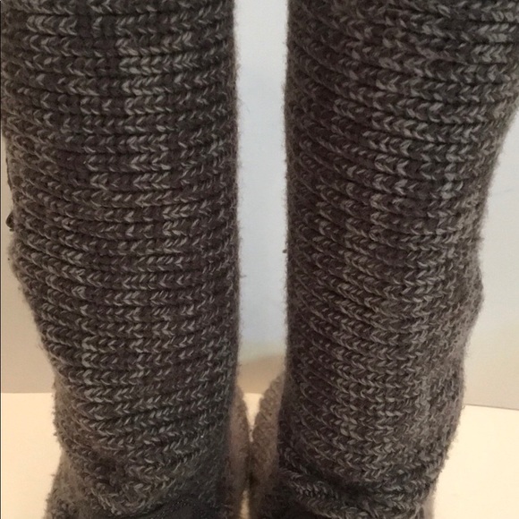 SOCK KNIT BOOTIES KOHLS RUBBER SOLES ZIP SIDE SZ 6 - Picture 5 of 7